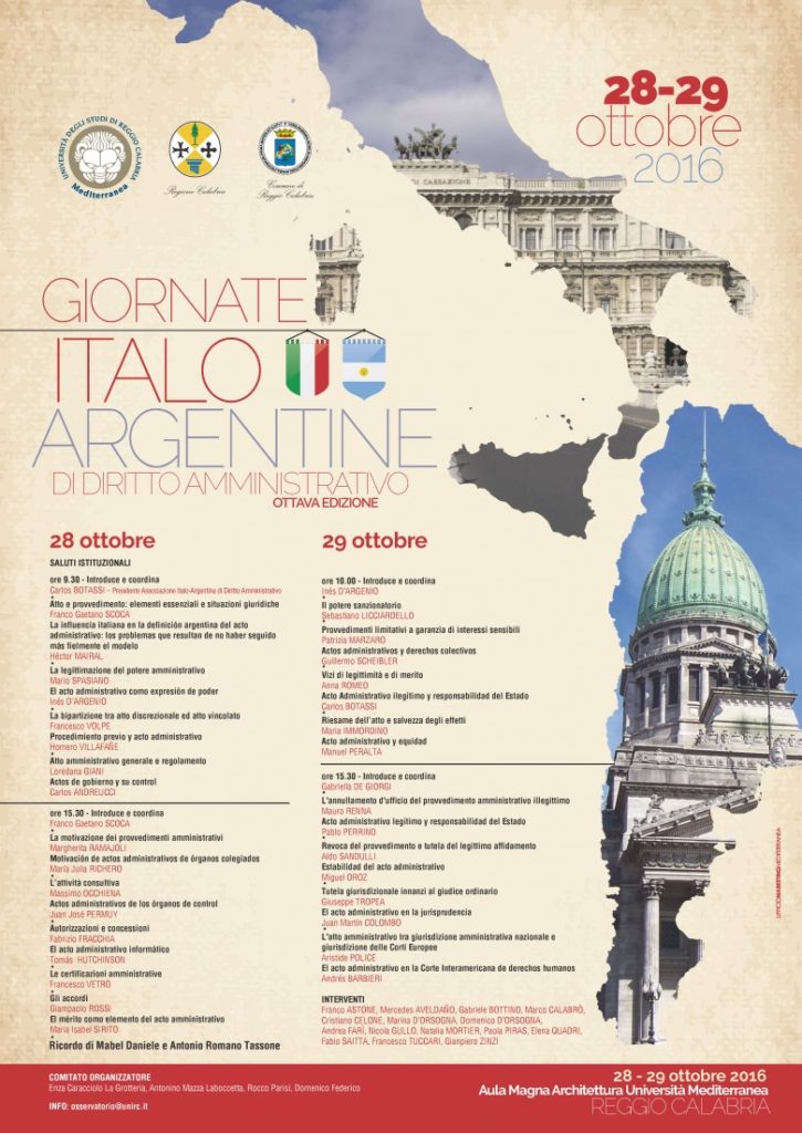 Ottava Giornata Italo Argentina di Diritto Amministrativo